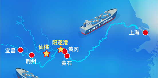 陽邏港至仙桃港集裝箱水運新通道開通